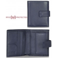 Herren kleine RFID portemonnaie mit druckknopf, aus Kalbsleder Blau Herren kleine RFID portemonnaie mit druckknopf, aus Kalbsleder Blau